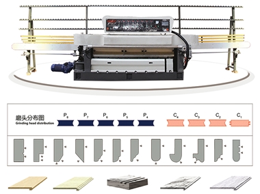 SEG8-125  AUtomatic round edge & chamfering & grooving machine (8 grinding heads)